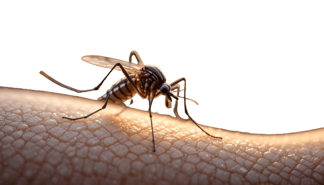 242614746_m-removebg-preview (1) (1) A Zika virus aedes aegypti mosquito on human skin.<br />