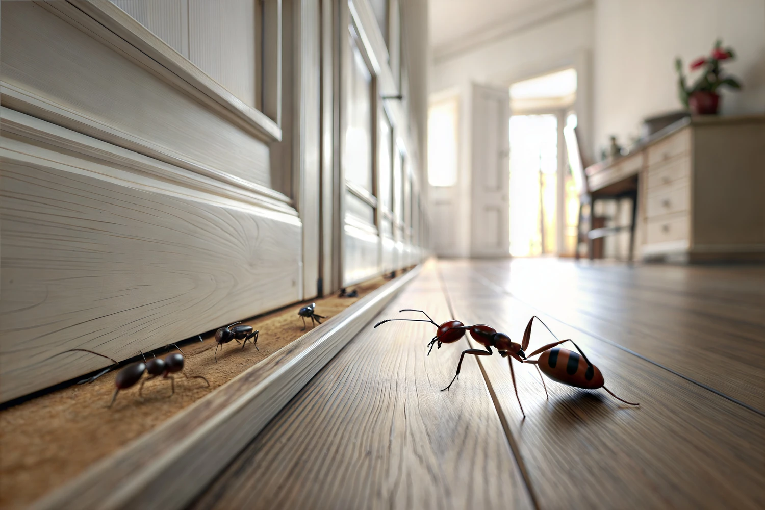 243184680_m (1) Ants in the hallway of a house. 3D rendering.